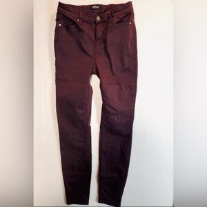 Buffalo David Bitton Burgundy Stretch Skinny Pants Womens size 26